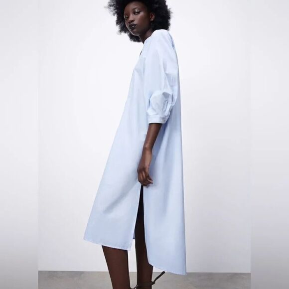 ZARA PIN TUCK TUNIC DRESS - Picture 4 of 9